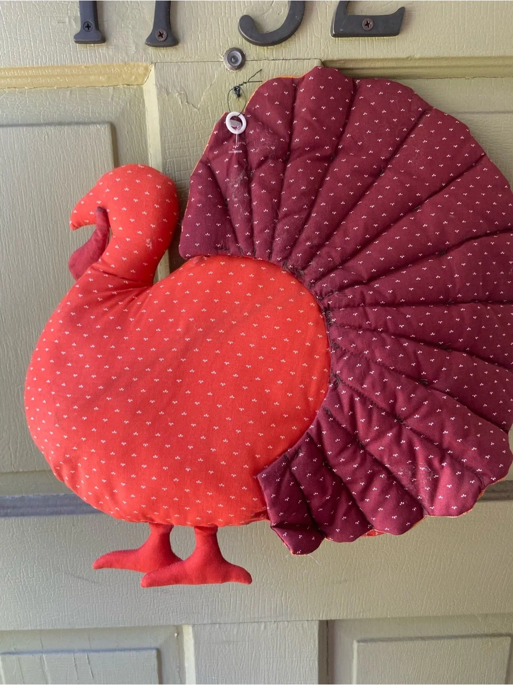 Vintage Thanksgiving Stuffed Fabric Turkey Wall/ Door Hanging